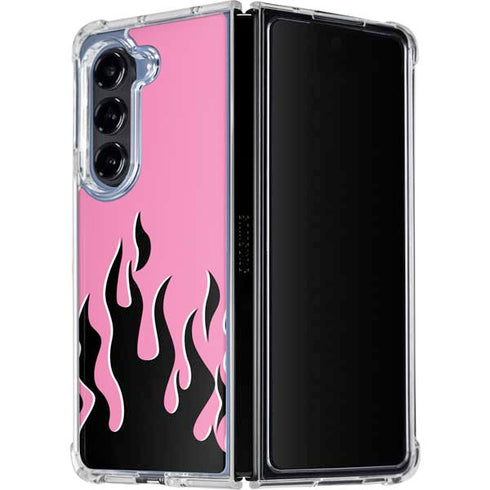 Pink Flames Galaxy Z Fold5 5G Clear Case