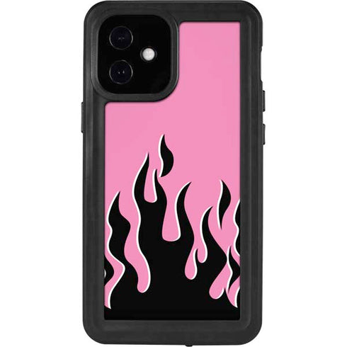 Pink Flames iPhone 12 Mini Waterproof Case