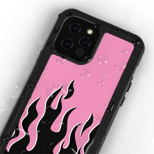Pink Flames iPhone 12 Pro Max Waterproof Case