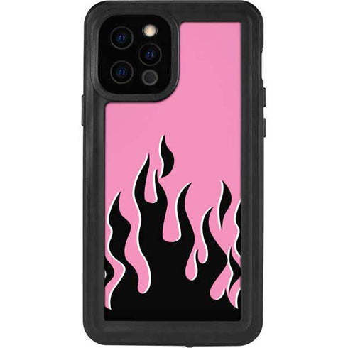 Pink Flames iPhone 12 Pro Waterproof Case