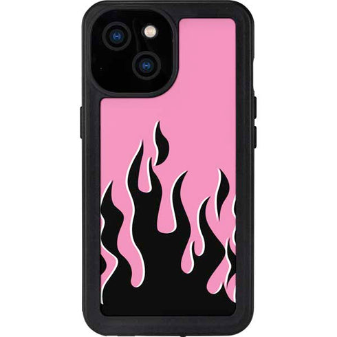Pink Flames iPhone 13 Mini Waterproof Case