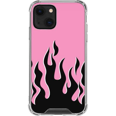 Pink Flames iPhone 14 Clear Case