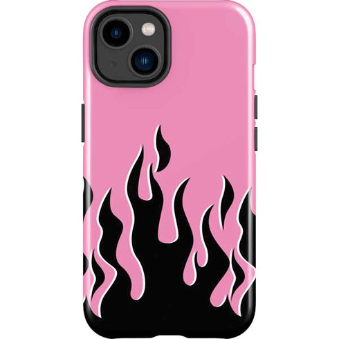 Pink Flames iPhone 15 Plus Impact Case