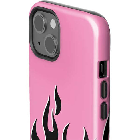 Pink Flames iPhone 15 Plus Impact Case