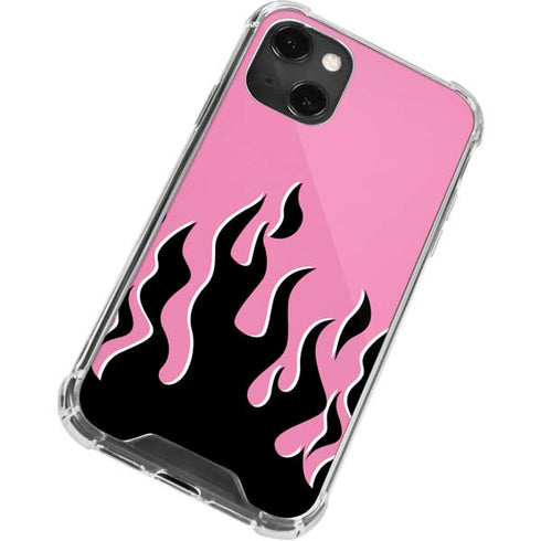 Pink Flames iPhone 14 Plus Clear Case