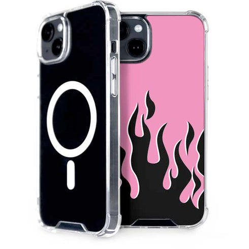 Pink Flames iPhone 15 Plus MagSafe Case