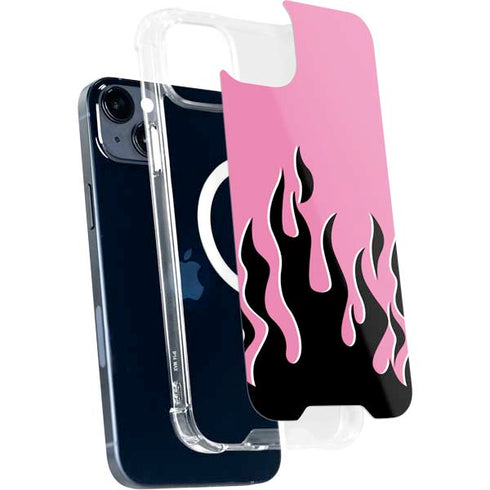 Pink Flames iPhone 15 Plus MagSafe Case