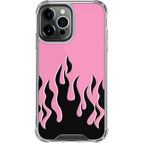Pink Flames iPhone 14 Pro Max Clear Case