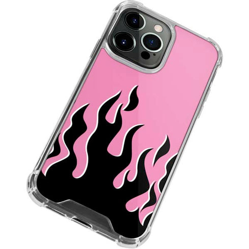 Pink Flames iPhone 15 Pro Max Clear Case