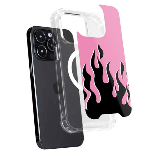 Pink Flames iPhone 15 Pro Max MagSafe Case
