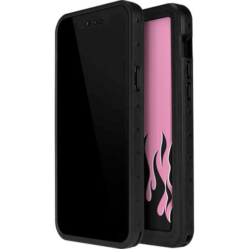 Pink Flames iPhone 14 Pro Max Waterproof Case