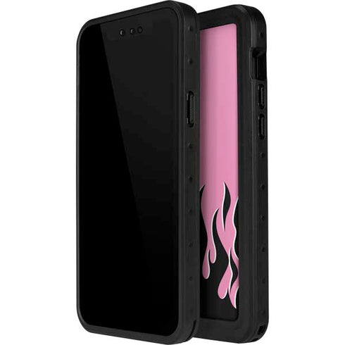 Pink Flames iPhone 14 Pro Waterproof Case