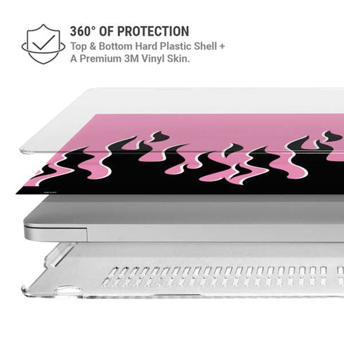Pink Flames MacBook Air 13in M1 (2021) Case plus Skin