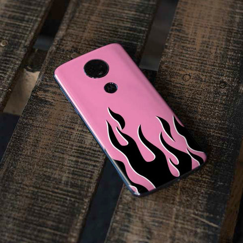 Pink Flames Moto E5 Plus Skin