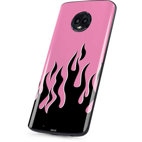 Pink Flames Moto G6 Skin