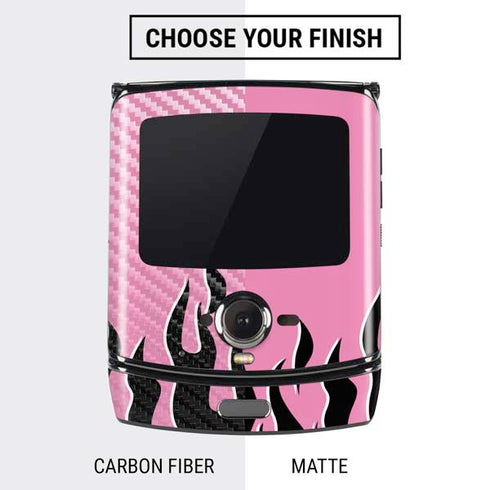 Pink Flames Motorola RAZR Skin