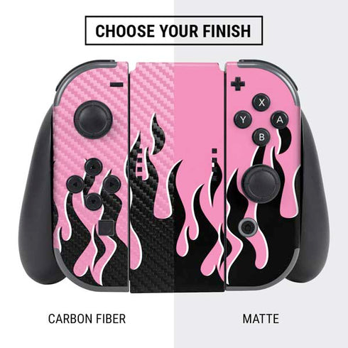 Pink Flames Nintendo Switch Bundle Skin