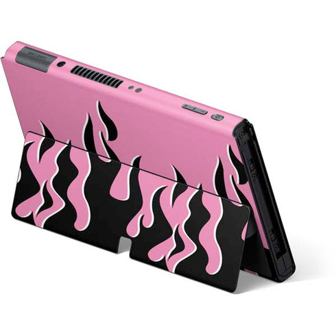 Pink Flames Nintendo Switch OLED (2021) Skin