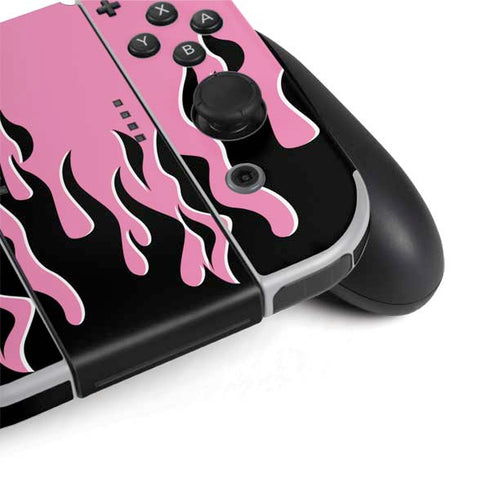 Pink Flames Nintendo Switch OLED (2021) Skin