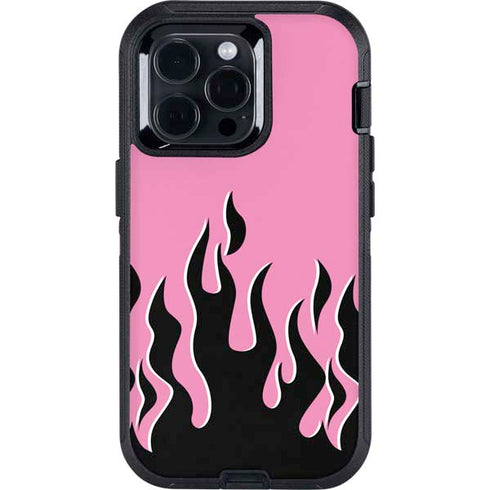 Pink Flames Otterbox Defender iPhone Skin