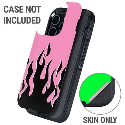 Pink Flames Otterbox Defender iPhone Skin