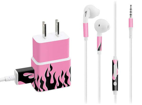 Pink Flames Phone Charger Skin