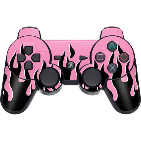 Pink Flames PS3 Dual Shock wireless controller Skin