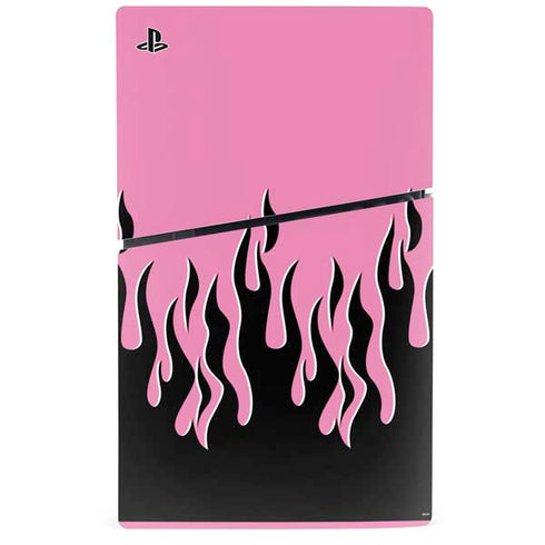 Pink Flames PS5 Slim Disk Console Skin
