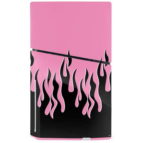 Pink Flames PS5 Slim Disk Console Skin
