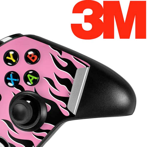 Pink Flames Xbox One X Controller Skin
