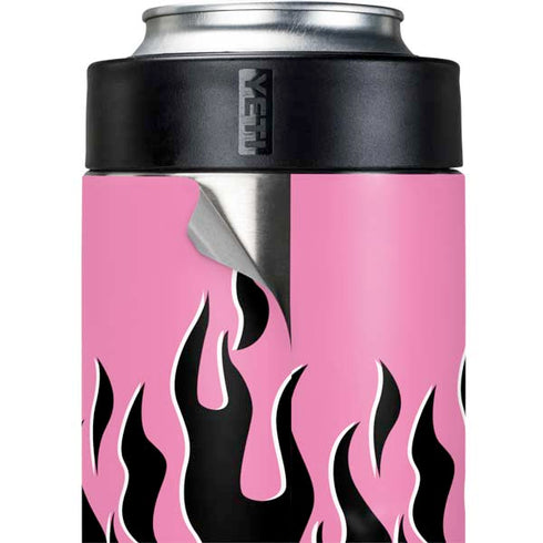 Pink Flames Yeti Colster Can Insulator Skin