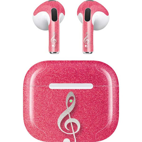 Pink Glitter Music Note Apple AirPods (3rd Gen 2021) Skin