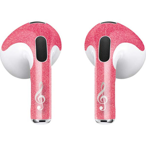 Pink Glitter Music Note Apple AirPods (3rd Gen 2021) Skin