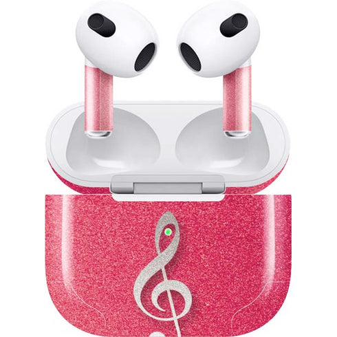 Pink Glitter Music Note Apple AirPods (3rd Gen 2021) Skin
