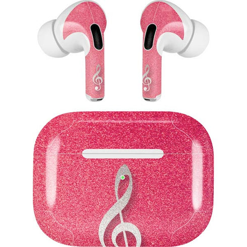 Pink Glitter Music Note Apple AirPods Pro Skin