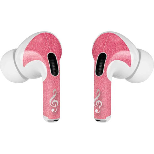 Pink Glitter Music Note Apple AirPods Pro Skin