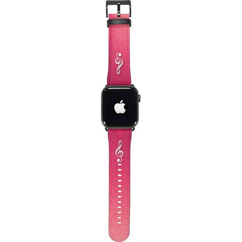 Pink Glitter Music Note Apple Watch Band 42-44mm
