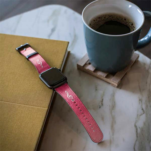 Pink Glitter Music Note Apple Watch Band 38-40mm