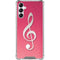 Pink Glitter Music Note Galaxy A14 5G Clear Case