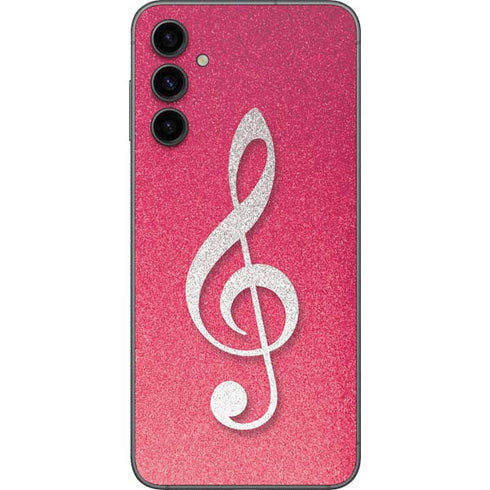 Pink Glitter Music Note Galaxy A14 5G Skin