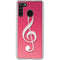 Pink Glitter Music Note Galaxy A21 Clear Case
