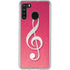 Pink Glitter Music Note Galaxy A21 Clear Case