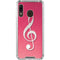 Pink Glitter Music Note Galaxy A30 Clear Case