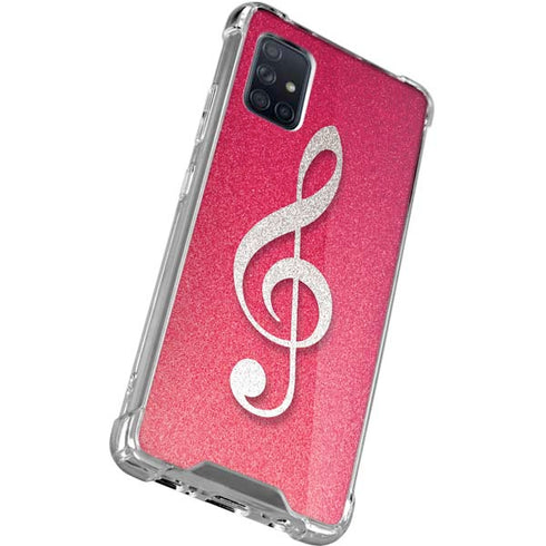 Pink Glitter Music Note Galaxy A51 5G Clear Case
