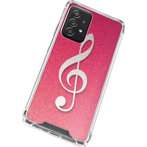 Pink Glitter Music Note Galaxy A52 5G Clear Case
