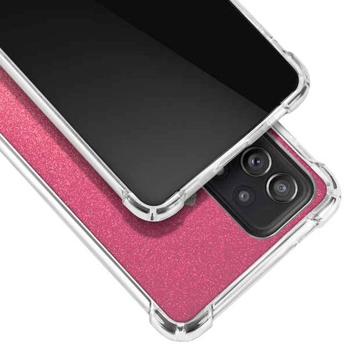 Pink Glitter Music Note Galaxy A52 5G Clear Case