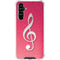 Pink Glitter Music Note Galaxy A54 5G Clear Case