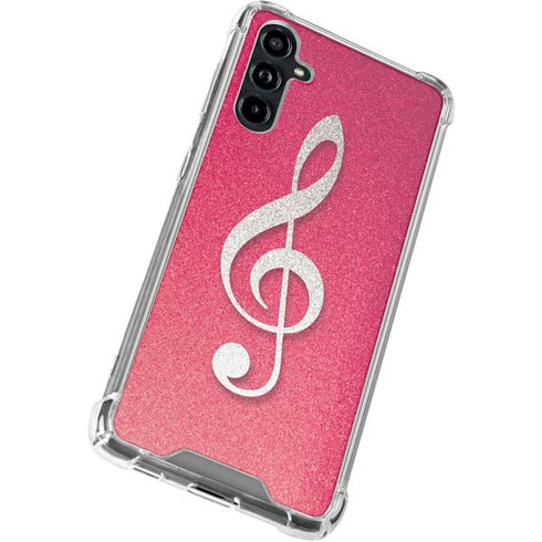 Pink Glitter Music Note Galaxy A54 5G Clear Case