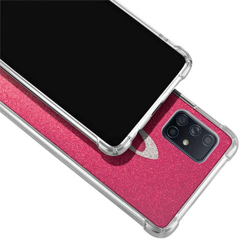 Pink Glitter Music Note Galaxy A71 5G Clear Case