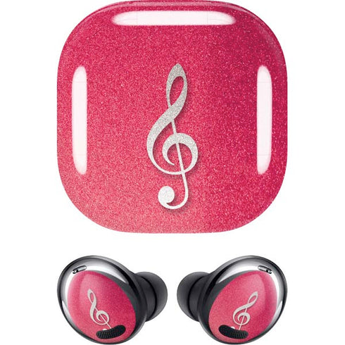 Pink Glitter Music Note Galaxy Buds Pro Skin